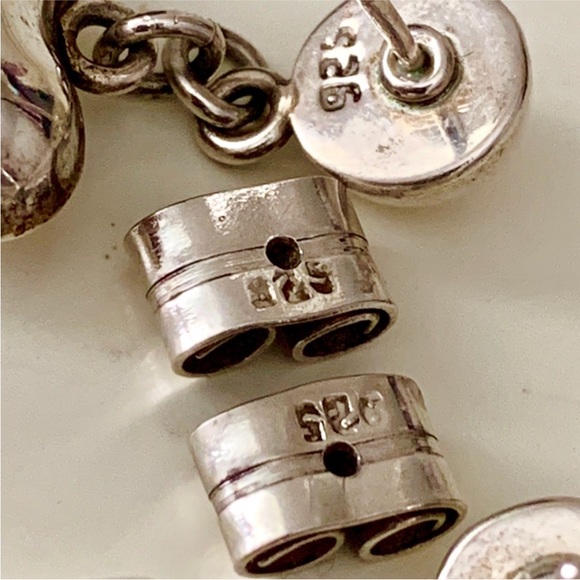 Vintage Solid Sterling Silver Puff Heart Earrings - Picture 8 of 13